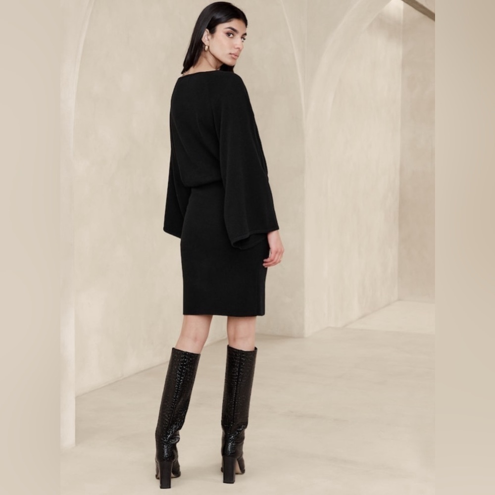 NWT! Banana Republic Black Bethel Merino-Cashmere Sweater Dress - 817321🧤 📞 - Picture 2 of 4